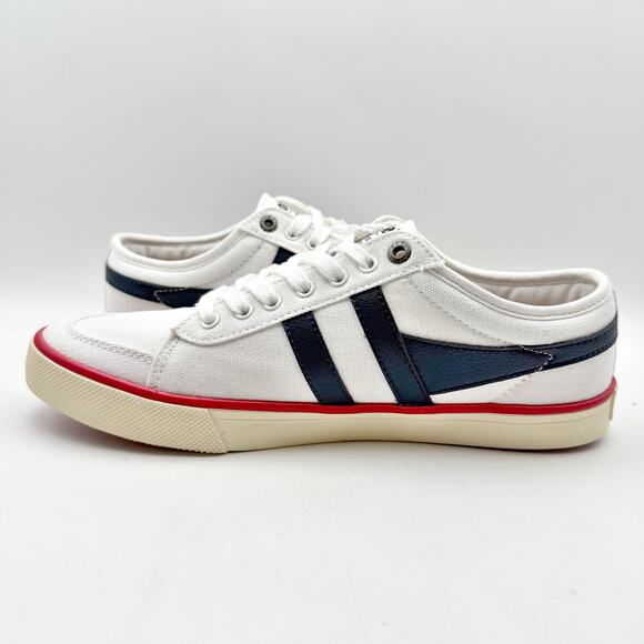 Gola Mens Comet Sneakers EU 43 US 10 White Navy Red Canvas NIB - Picture 8 of 13